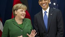 Vokietijos kanclerė Angela Merkel (kairėje) ir JAV prezidentas Barackas Obama