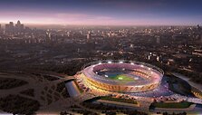 Kompiuterinis olimpinio Londono stadiono vaizdas