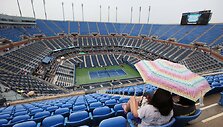 &bdquo;US Open&ldquo; turnyre trečiadienį lijo lietus