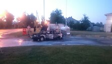 Degalinėje sudegė automobilis