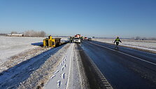 Susidūrė dvi sunkiasvorės transporto priemonės