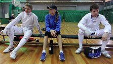 Donata Rimiatė su Rusijos penkiakovininkais Pavelu Sekretevu ir Andrejum Pankinu