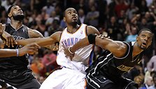 &bdquo;Heat&ldquo; ir &bdquo;Thunder&ldquo; rungtynių akimirka