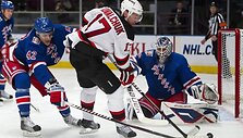 &bdquo;Devils&ldquo; &ndash; &bdquo;Rangers&ldquo; rungtynių akimirka