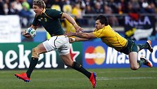 Pietų Afrikos ir Australijos rungtynių akimirka