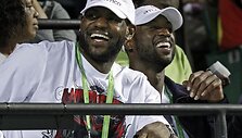 LeBronas Jamesas ir Dwyane'as Wade'as apsilankė teniso varžybose