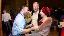 Ruslanas Bolgovas ir Inga Budrienė su vyru Dariumi