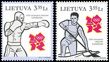 Londono olimpiadai skirti pa&scaron;to ženklai
