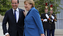Francois Hollande'as ir Angela Merkel 