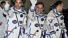 &bdquo;Sojuz&ldquo; įgula: Chrisas Cassidy, Pavelas Vinogradovas ir Aleksandras Misurkinas