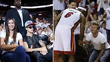 Justinas Bieberis ir Davidas Beckhamas stebėjo krep&scaron;inio varžybas