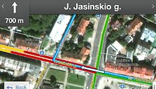 Kadras i&scaron; &bdquo;Google Maps Navigation&ldquo; 