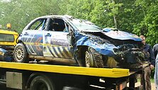 Vaidoto Žalos ir Dainiaus Aleknos &bdquo;Subaru Impreza&ldquo; po avarijos