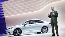 Naujos kartos &bdquo;Subaru Legacy&ldquo; pristatymas Čikagos automobilių parodoje