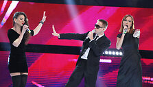 Nacionalinės &bdquo;Eurovizijos&ldquo; atrankos pristatomojo koncerto akimirka