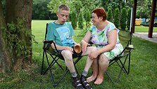Rūta Tamo&scaron;iūnienė su savo sūnumi Augustu