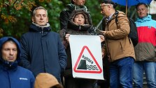 Panevėžys prisijungė prie visos Lietuvos kultūros streiko: protestas surengtas Senvagės saloje