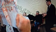 Remigijaus Žemaitaičio vizitą Alytuje aptemdė protestuotojai