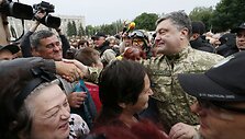 Ukrainos prezidentas Petro Poro&scaron;enka Slovjanske