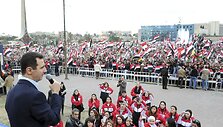 Basharas al Assadas kalba prie&scaron; minią