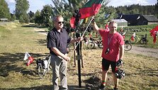 Istoriniame Merkinės miestelyje i&scaron;kelta Vyčio vėliava