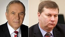 Darbo partijos atstovas Ritas Vaiginas (de&scaron;inėje) ir socialdemokratas Aleksandras Zeltinis