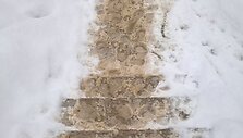 Nenuvalytas sniegas Vilniaus Vaduvos gatvėje