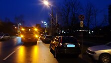 Dėl stovinčio automobilio autobusas negalėjo pravažiuoti Taikos g.