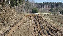 Nei&scaron;važiuojama Vijoklių gatvė Lindini&scaron;kėse 2023 m. kovą
