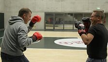 V.Romanovas boksavosi su žurnalistais
