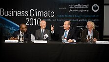 &bdquo;Carbon War Room&ldquo; įkūrėjai: (i&scaron; kairės) Strive Masiyiwa, Jos&eacute; Mar&iacute;a Figueresas, Vladas La&scaron;as, Richardas Bransonas.