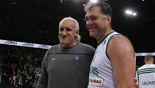 Vladimiras Tkačenka ir Arvydas Sabonis