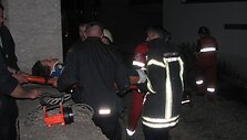 Kaune nuo vie&scaron;bučio vaiduoklio stogo nukrito jaunuolis