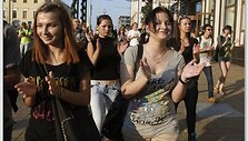 Protesto Baltarusijoje akimirka