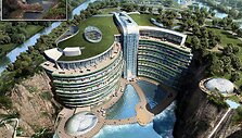 Apleistą uolienos karjerą kinai pavers futuristiniu penkių žvaigždučių vie&scaron;bučiu &bdquo;Shimao Shanghai Wonderland&ldquo;