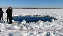 Озеро Чебаркуль в Челябинской области, куда упали обломки метеорита.