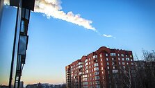 След от метеорита в небе над Челябинском