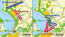 Lietuvos ir Kryžiuočių kariuomenės pozicijos Strėvos mū&scaron;yje