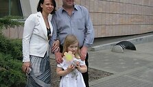 Raimondas &Scaron;ilanskas su žmona Au&scaron;ra ir dukra Ieva