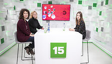 15min studijoje &ndash; festivalio &bdquo;Sirenos&ldquo; meno vadovė Kristina Savickienė ir lietuvi&scaron;kosios programos koordinatorė Agnė Pulokaitė