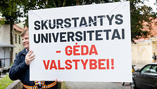 Lietuvos auk&scaron;tųjų mokyklų profesinių sąjungų susivienijimo piketas 