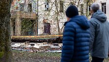 Nugriuvo dalis tvoros &scaron;alia Vilniaus Kirdiejų rūmų
