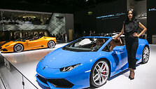 &bdquo;Lamborghini&ldquo; stendas Frankfurto automobilių parodoje