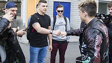 Vaido Baumilos ir radistų susitikimo su Donatu Montvydu akimirka