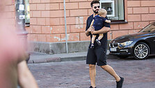 Linas Kleiza su sūnumi