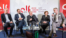 Donatas Puslys, Rytis Zemkauskas, Vytautas Landsbergis, Irena Veisaitė ir Aurimas &Scaron;vedas