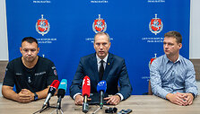 Spaudos konferencija apie tyrimą dėl narkotikų platinimo, i&scaron;sivysčiusį į tarptautinę operaciją