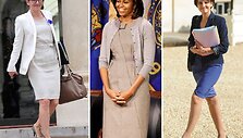 Klasikinis stilius (i&scaron; kairės į de&scaron;inę: Delphine Batho, Michelle Obama, Najat Vallaud-Belkacem)