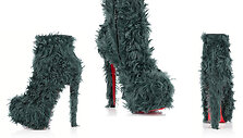 Ch. Louboutino kūryba - kailiuku padabinti raudonpadžiai &bdquo;Daf Booty&ldquo;