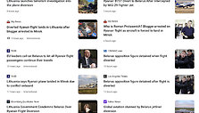 &bdquo;Google News&ldquo; pateikiami straipsniai apie lėktuvo nutupdymą Minske ir Romano Protasevičiaus i&scaron;laipinimą